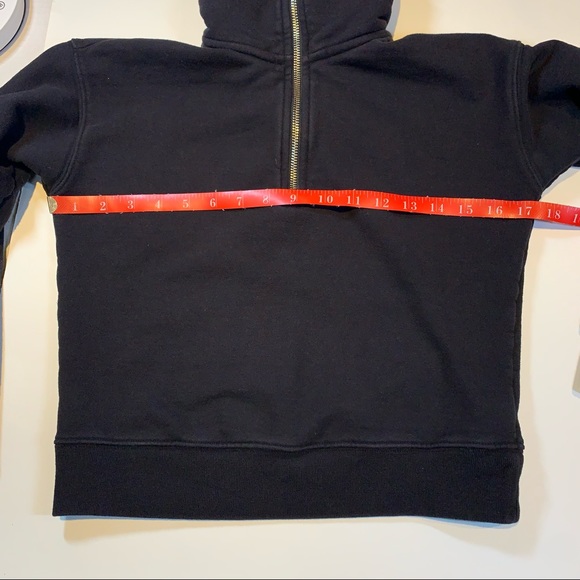 Sz. XXS the group Babaton Aritzia black 1/4 zip pullover mock neck crop sweater - Picture 3 of 9